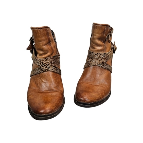 Miz Mooz Womens Verona Collection Leather Ankle Booties Sz 37 Boho Chic Rugged - Picture 3 of 10